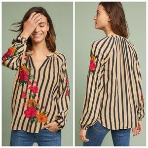 Manuela Embroidered Striped Blouse by Akemi + Kin